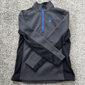 Spyder Men's Charcoal and Black Zip-Up Sweater